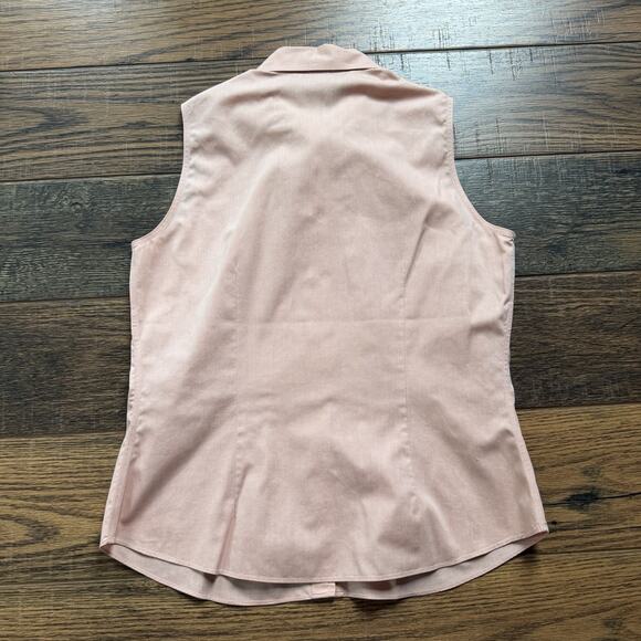 Brooks Brothers 346 Sleeveless Button Up Shirt Pink Oxford Cotton Non-Iron Sz 10 - Picture 2 of 5